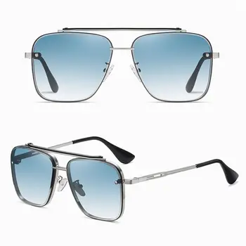Lüks Degrade Güneş Gözlüğü Erkekler Moda Metal Büyük Çerçeve güneş gözlüğü Marka Tasarım Güneş Gözlüğü UV400 Gözlük Gözlük Yeni