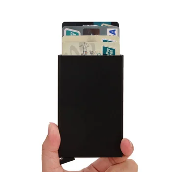 Lüks Marka Erkekler Anti Rfıd Engelleme Korumalı Sihirli Deri Ince Mini Küçük Para Cüzdan Kılıf KIMLIK Kredi Bankası kartlıklı cüzdan