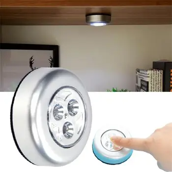 Mini LED Dokunmatik Kontrol Gece Lambası Dolap Yatak Odası Merdiven Mutfak Kablosuz LED dolap ışığı Akülü Dolap Duvar Lambası