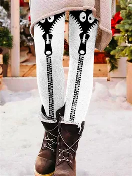 Moda 2022 Eşkenar Dörtgen Baskı Kadın Pantolon Haraujuku Rahat Kafatası Patchwork Uzun Pantolon Kış Sıcak Sıska Legging Streetwear