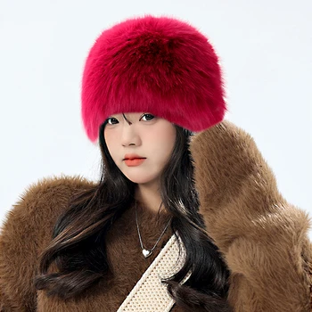 Moda Faux Kürk bere Kadınlar için Kış Kalınlaşmak Sıcak Yumuşak Peluş kulak koruyucu Rusya Kap Kadın Açık Rüzgar Geçirmez kayak şapkası