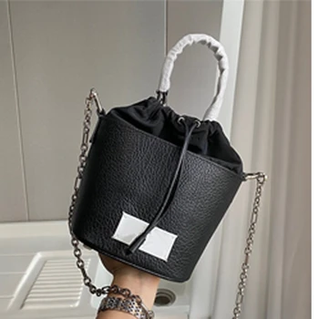 Moda MMSIX Klasik Çanta Bayan Kaliteli Lüks Tasarımcı Marka Uygun Çanta İnek Derisi Zincir basit omuz çantası Kova Çantası