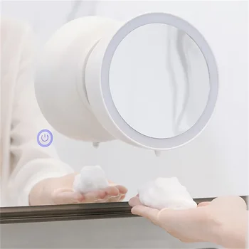 neueWandhalterung automatische Schaum Seifensp ender HD Vergrößerung LED Glas füllen Licht Temperatur anzeigeHand für Badezimmer