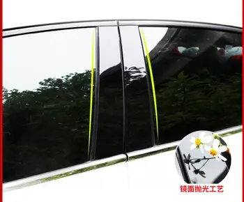 Nissan Qashqai için J10 J11 2008-2015,2016-2021Car Kapı Pencere Orta Sütun Trim Dekorasyon Koruma Şeridi Siyah PC Çıkartmalar Y
