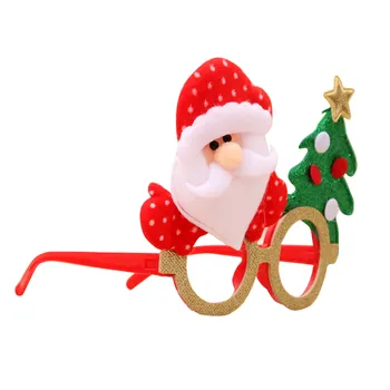 Noel Gözlük Sevimli Noel Partisi Gözlük Çerçeve Komik Noel Gözlük Santa Şapka Boynuz Noel Ağacı Tasarım Yetişkin Çocuklar İçin