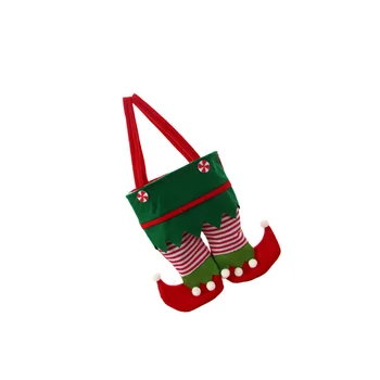 Noel Pantolon Şeker Çanta Hediye çuval Şişe Tutucu Çanta Noel Tedavi atıştırmalık paketi Noel Partisi Favor için