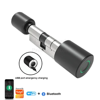 OS1 Tuya Bluetooth parmak izi kilidi Ayarlanabilir Kilit Silindir Biyometrik Elektronik Su Geçirmez Akıllı Kapı Kilidi