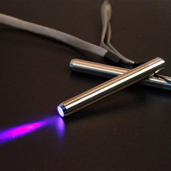 Paslanmaz Çelik Mini cep lambası Led 365/395 UV el feneri Torch Ultraviyole ışık AAA pil İşaretleyici Kontrol algılama