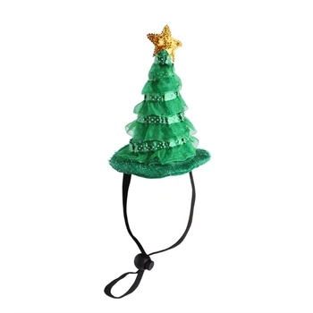 Pet Noel Cosplay Şapka Kedi Köpekler için Noel Ağacı Şekli Şapka Fotoğraf Dropship