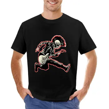 Punk Rock İskelet Gitarist T-Shirt büyük boy t shirt yaz giysileri t-shirt adam slim fit t shirt erkekler için