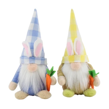 Q1JA Paskalya Gnome Tavşan Tutan Havuç Meçhul Bebek Tomtes Elfler Cüceler Nisse Süs