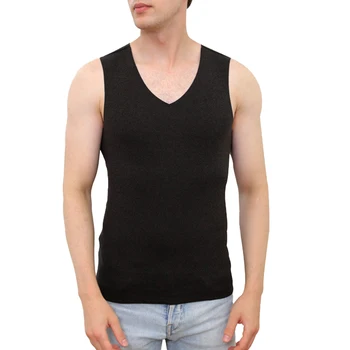 Rahat erkek termal iç çamaşır Tankı Üstleri Yelek Düz Renk V Boyun Kolsuz Sıcak Fanila Kış Dip T Shirt Yelekler