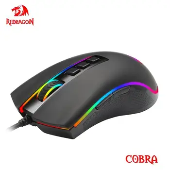 Redragon COBRA M711 RGB USB Kablolu Oyun Fare 12400 DPI 9 düğmeler fareler Programlanabilir ergonomik Bilgisayar PC Gamer İçin