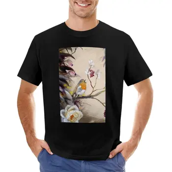 Robin Kuş Surfin Kuş T-Shirt çabuk kuruyan ağır vintage giyim erkek hayvan baskı erkek komik t shirt