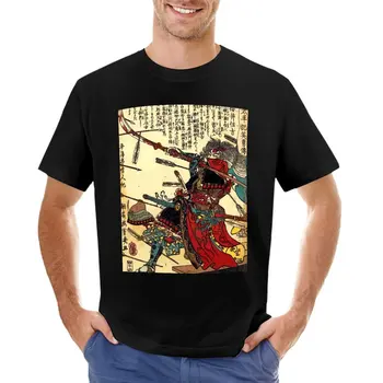 Samuray Savaşçı Posteri Dövüş sanatları Yüz Maskesi T-Shirt yaz üst ağır t shirt grafik t shirt düz siyah t shirt erkekler