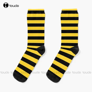 Sarı Ve Siyah Bal Arısı Çizgili Çorap Amerikan Bayrağı Çorap Noel Moda Yeni Yıl Hediye Unisex Yetişkin Genç gençlik çorapları
