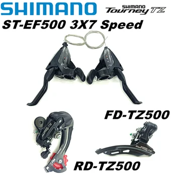 Shimano 21 Hız Groupset ST-EF500 3x7 Bisiklet Kolu Kolu Fren Kolu RD-TZ500 Bisiklet Arka Attırıcı FD-TZ500 Ön Vites
