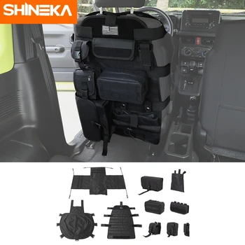 SHINEKA 10 ADET Siyah Çok Fonksiyonlu Araba Ön Koltuk Saklama çantası Organizatör Aksesuarları Suzuki Jimny İçin 2019 2020 2021