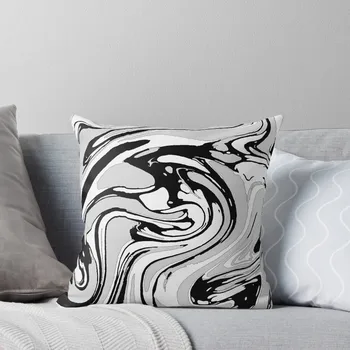 Siyah, Beyaz ve Gri Grafik Boya Girdap Desen Etkisi atmak Yastık Yastık Dekor kanepe Kapakları
