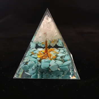 Sınır ötesi yeni piramit Noel ağacı kapalı akrilik mor el sanatları mini kristal tutkal süsler