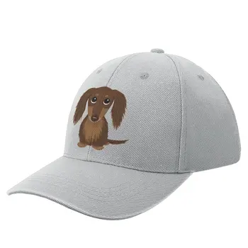 Uzun tüylü Çikolata Kahverengi Dachshund Karikatür Köpek beyzbol şapkası Vahşi top şapka baret Şapka Kadın Erkek