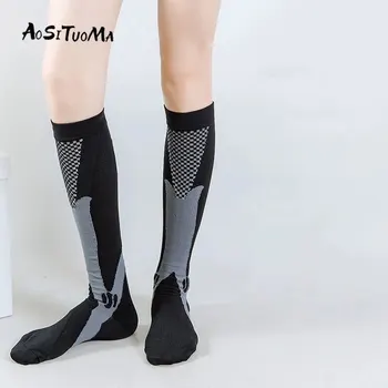Varis çorabı Varisli Damarlar Çorap Futbol Futbol Uyluk Uzun Tüp Unisex Açık Spor Hemşirelik Çorap Erkekler Kadınlar İçin
