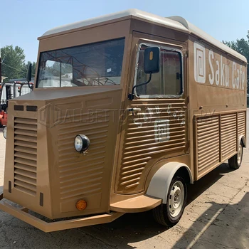 Vintage Kahve gıda kamyon Açık Mobil Dondurma Hot Dog Sepeti elektrikli gıda kamyonu Mobil Mutfak Tam Donanımlı Satılık