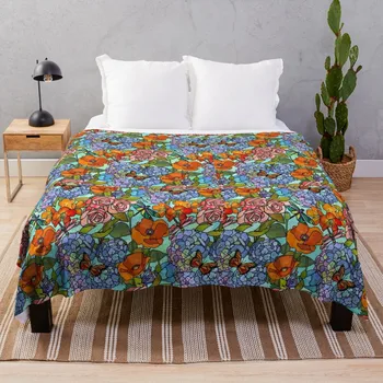 Vitray Çiçek Kolaj Atmak Battaniye kanepe battaniyesi Yumuşak Ekose sevgililer hediye fikirleri