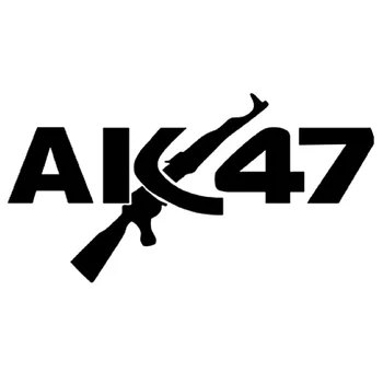 Yaratıcılık AK 47 Komik Araba Sticker Vinil Çıkartması Gümüş / siyah Araba Oto Çıkartmaları Otomatik Tampon pencere dekorasyonları, 38cm * 20cm