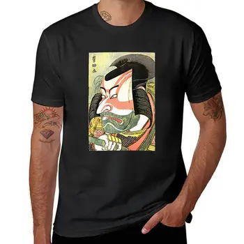 Yeni Aktör Ichikawa Ebizo ' by Katsushika Hokusai (Üreme) T-Shirt hayvan baskı gömlek erkekler için erkekler egzersiz gömlek