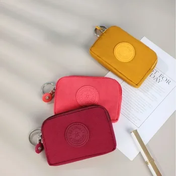 Yeni Basit Fermuarlı bozuk para çantaları Cüzdan Sevimli Düz Renk Küçük Kare Su Geçirmez Naylon Para Sikke Çanta Çantalar KIMLIK Kredi kart düzenleyici