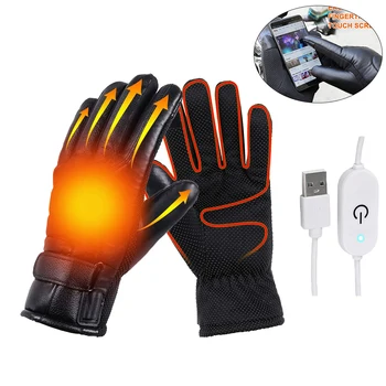 Yeni kış elektrikli ısıtmalı eldiven USB el ısıtıcı ısıtma eldivenleri açık bisiklet termal dokunmatik ekran su geçirmez motosiklet eldivenleri