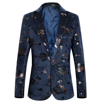 Yeni Lüks erkek İlkbahar Sonbahar Moda takım elbise ceket Düğün Ziyafet Marka İnce Takım Elbise Ceket Erkek Blazer Artı Boyutu S-6XL