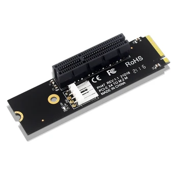 Yeni NGFF M. 2 PCI-E 4X Yükseltici Kart M2 M Anahtar PCIe X4 Adaptörü İçin LED Göstergesi İle SATA Güç Yükseltici Bitcoin Madenci Madencilik
