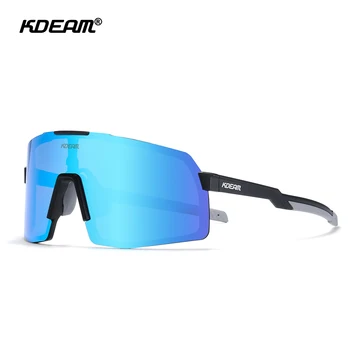 Yeni Spor Marka KDEAM Taze Tek Parça Bisiklet Gözlük Zaptedilemez TR90 Moda Dağ Yolu Bisiklet Gözlük MTB Polarize Gafas