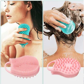 Yeni Çift Taraflı Silikon duş fırçası Yumuşak baş masaj aleti Şampuan Fırçası Peeling Vücut Temizleme Fırçası Temizleme Araçları