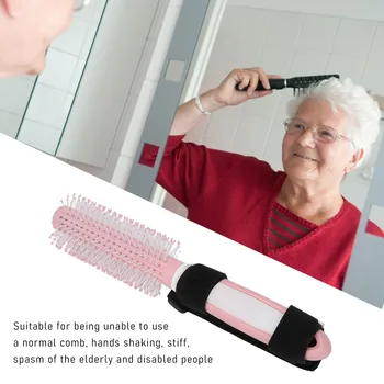 Yumuşak engelli yardımcı tarak taşınabilir plastik saplı tarak saç fırçası yaşlı insanlar için