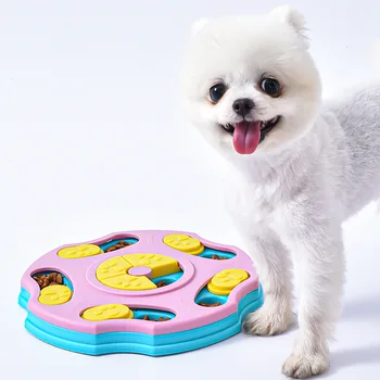 Yuvarlak Disk Köpek Bulmaca İnteraktif Oyuncaklar Yavaş Besleyici Köpek Kedi için Yavaş Yeme Eğitim Choke Önleme Gıda Ayırıcı hayvan mama kabı