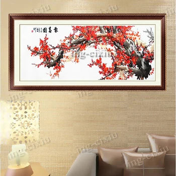 Çin tarzı Duvar Su İşlemeli Çuha Çiçeği Erik Çiçeği Kapalı Oturma Odası Çalışma Odası Çay Restoran Asılı Boyama Hediye Boya