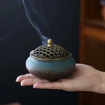 ÖNLÜK Seramik Vintage Tütsü Brülör Çay Töreni Aksesuarları Sandal Ağacı Buhurdan Odası Dekorasyon Meditasyon