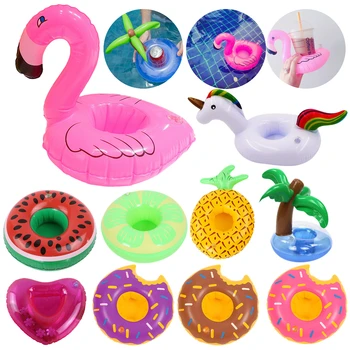 Şişme bardak Tutucu PVC Su Şamandıra Drinkware Tepsi Unicorn Flamingo içecek tutucu için Yaz Havuzu Parti Süslemeleri Bar Coaster