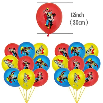 18 adet / grup Thor Odinson Balonlar 12 inç Avengers Lateks Balonlar Thunder Kahraman Parti Dekorasyon Mutlu Doğum Günü Süper Kahraman Çocuklar Hediye