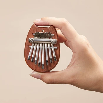 8 Anahtar Mini Kalimba Ahşap Cep Kalimba müzik enstrümanı Retro Parmak Piyano Parmak Uygulama Zarif Hediye Çocuklar için Yeni Başlayanlar için