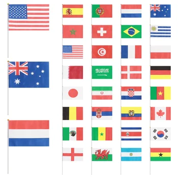 El Düzenlenen Ulusal Bayrak Sopa Uluslararası Dünya Ülke Bayrakları Afiş Bar Parti Dekor El sallayarak bayrak ülkeler