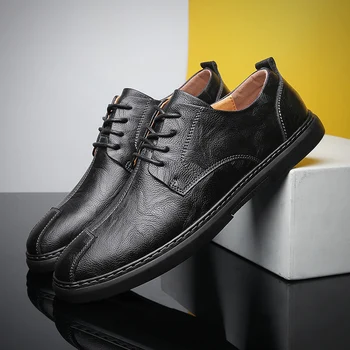Erkek deri ayakkabı Yeni gündelik erkek ayakkabısı erkek ayakkabıları 2021 Bahar Moda Eğlence Yürüyüş Ayakkabısı