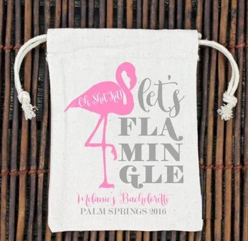 kişiselleştirilmiş Sağlar Flamingle düğün Bekarlığa Veda gelin duş Parti ilk yardım Akşamdan Kalma Kiti takı favor muslin hediyeler Çanta