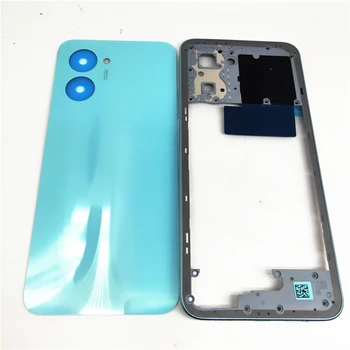 Tam Konut Case OPPO Realme İçin C33 RMX3624 Orta Çerçeve + Arka Pil Kapağı Kapı Paneli Konut Case Onarım parçaları