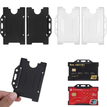 Taşınabilir Pratik Dayanıklı Çok kullanımlı Sert Plastik Rozet İş kimlik kartı tutucu Koruyucu Kapak Kılıf kimlik kartı tutucu