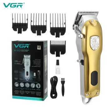 VGR Saç Düzeltici Akülü Saç Kesme Profesyonel Saç Kesme Makinesi Elektrikli Saç Kesimi dijital ekran Kesme Makinesi Erkekler için V-652