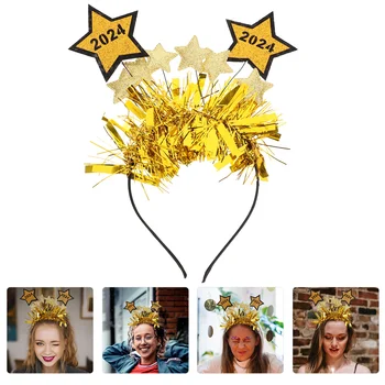 Yeni Yılınız Kutlu Olsun Kafa Bandı Tiaras 2024 Glitter Yıldız Kafa Bandı Yeni Yıl Partisi Favor Yeni Yıl Arifesi Parti Süslemeleri Favor